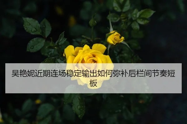 吴艳妮近期连场稳定输出如何弥补后栏间节奏短板